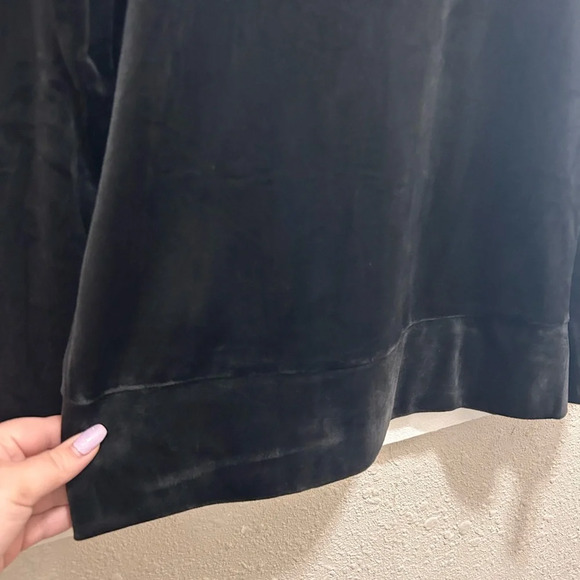 Cable & Guage Sport Velour Black Sweatshirt Medium - Picture 6 of 7